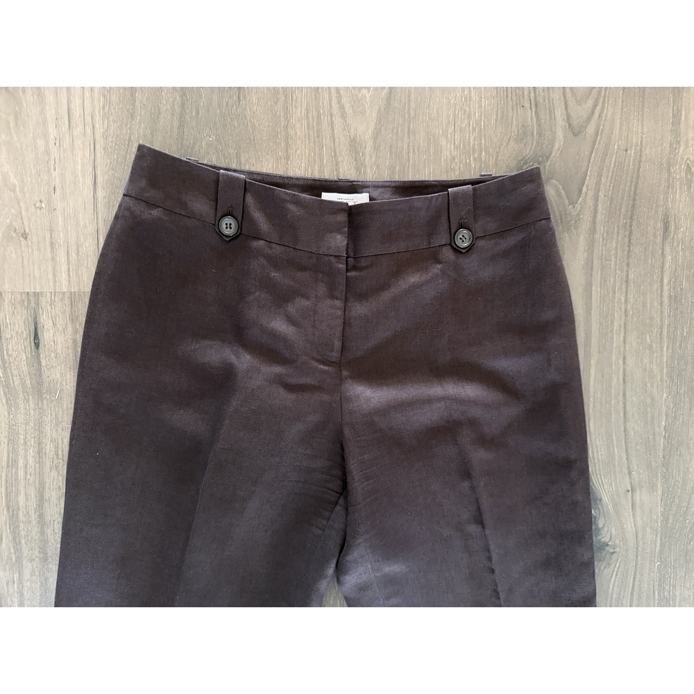 Ann Taylor LOFT "Ann" Pants Women's 6 Brown Linen Blend Lined - Picture 2 of 13